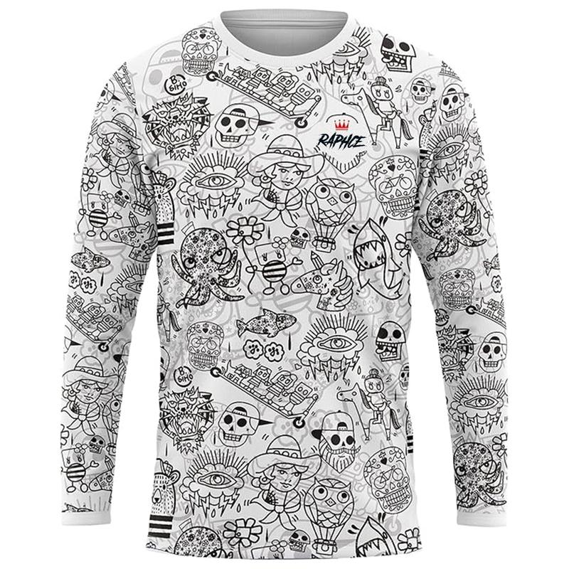 Men's Cycling Jersey UV Protection Mountain Bike T-Shirt MTB Cycling Jersey Off-road BMX Motocross Cycling Jersey Bicycle Long S