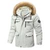 Men's Casual Jacket Parker Coat Autumn and Winter Hooded Men's Clothing Fleece Thickened Slim Fit Medium and Long