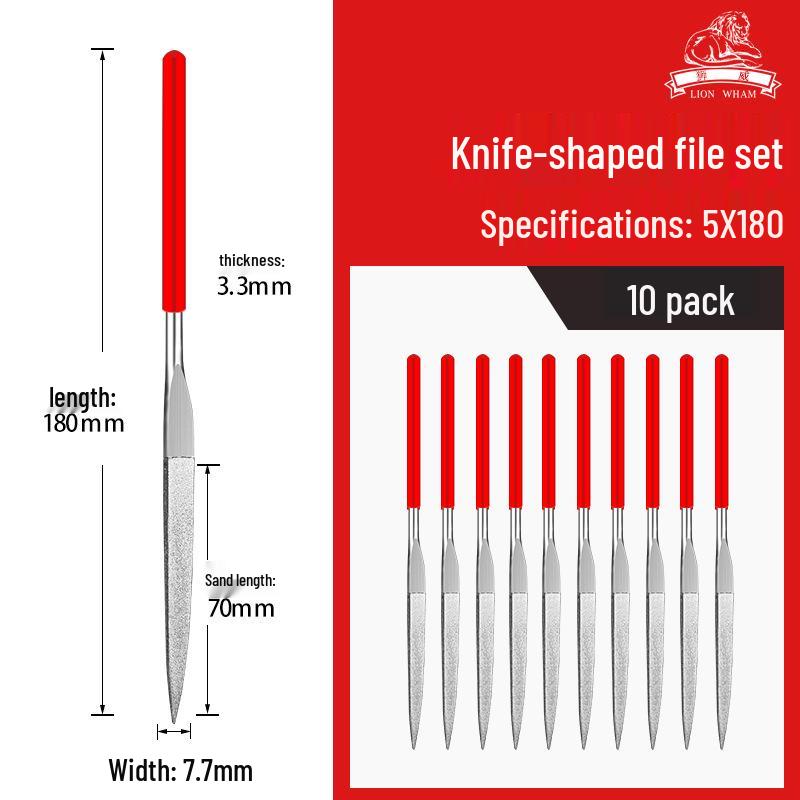 Titanium-Plated Fine Alloy Diamond File Set for Metal Grinding & Deburring
