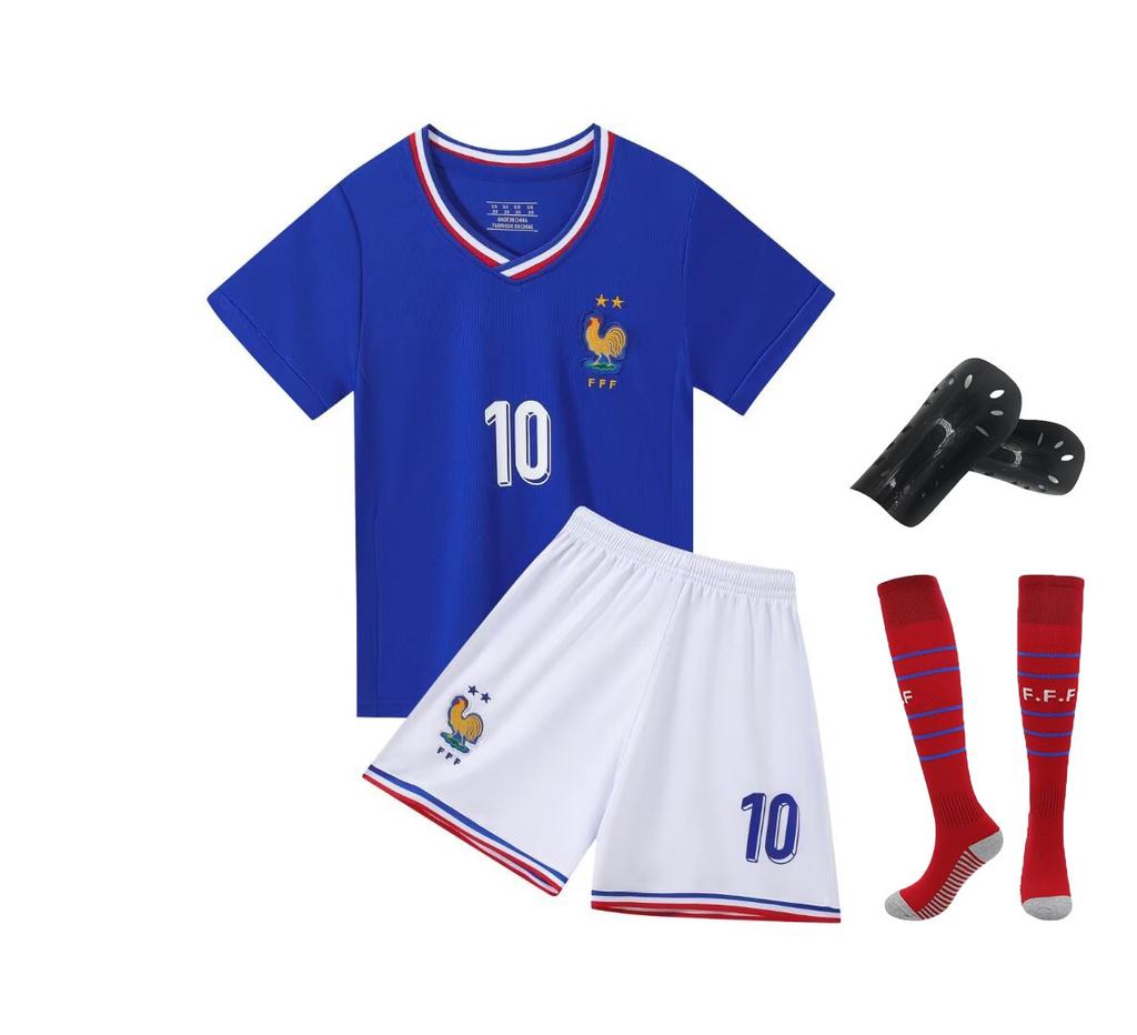 24-25 France Home No. 10 National Team Football Suit Children'S Clothing Adult Suit Size 14-3Xl