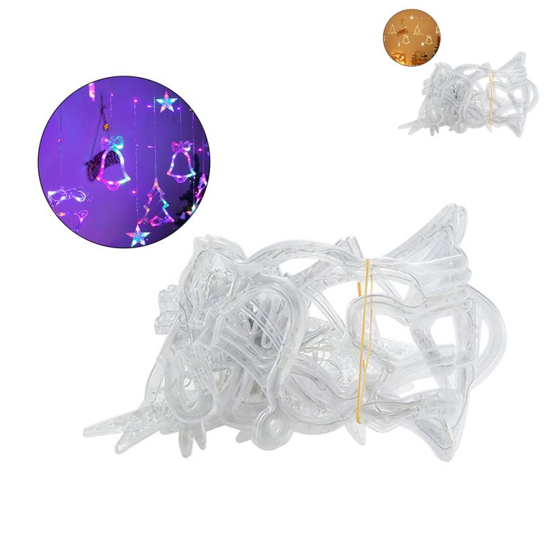 

Светодиодный рождественский занавес, колокольчик, лось, форма рождественской елки, водонепроницаемые гирлянды на батарейках