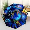 Dinosaur Fantasy Automatic Folding Fashion Umbrella 8 Rib Lightweight Design, Durable Iron Frame, Compact and Portable, Perfect Gift for B