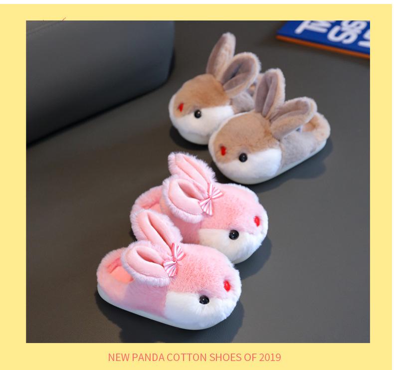 Winter Indoor Non-Slip Cotton Slippers for Children Aged 1-3, Boys and Girls