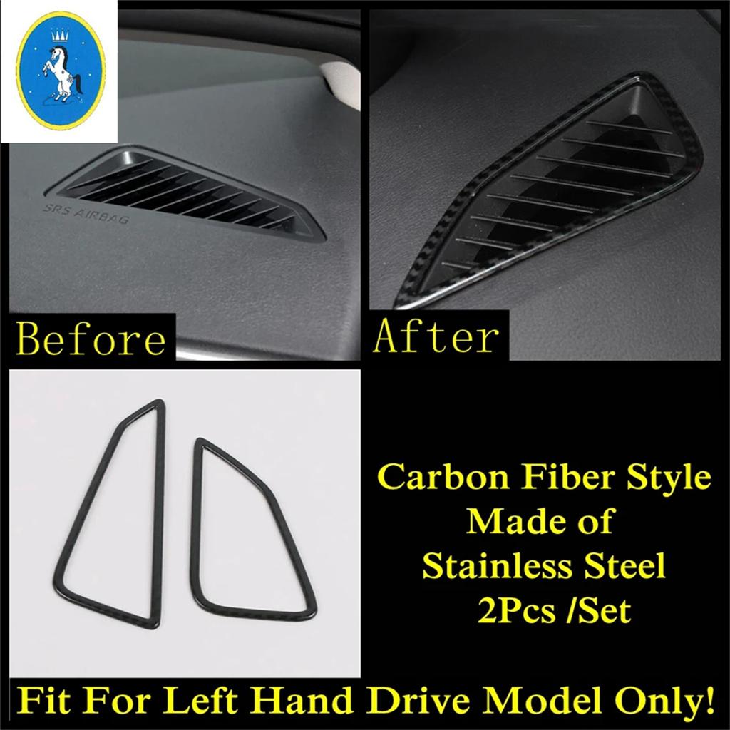 Stainless Steel For Toyota Corolla E210  - 2024 Central Console Dashboard Air AC Vent Outlet Accessories Frame Cover Trim Carbon Fiber Look