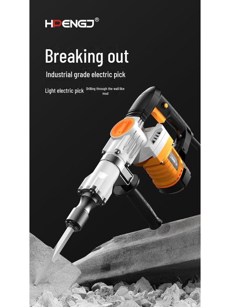 Adjustable 110V Heavy-Duty Electric Demolition Hammer for Concrete and Wall Demolition