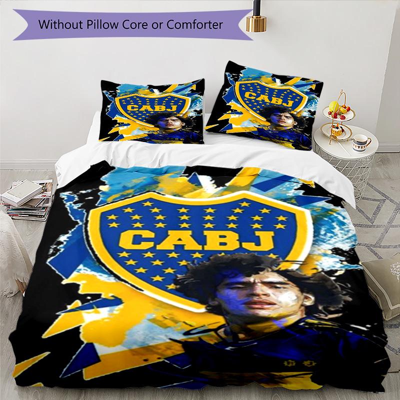 Boca Football Club Printed Pattern Duvet Cover Set – Includes 1 Duvet Cover and 2 Matching Pillowcases Bedroom Decor Christmas Gifts