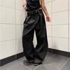 American Japanese Hong Kong Style High Street Retro Striped Pleated Scimitar Pants Men's and Women's High-end Casual Pants Tide