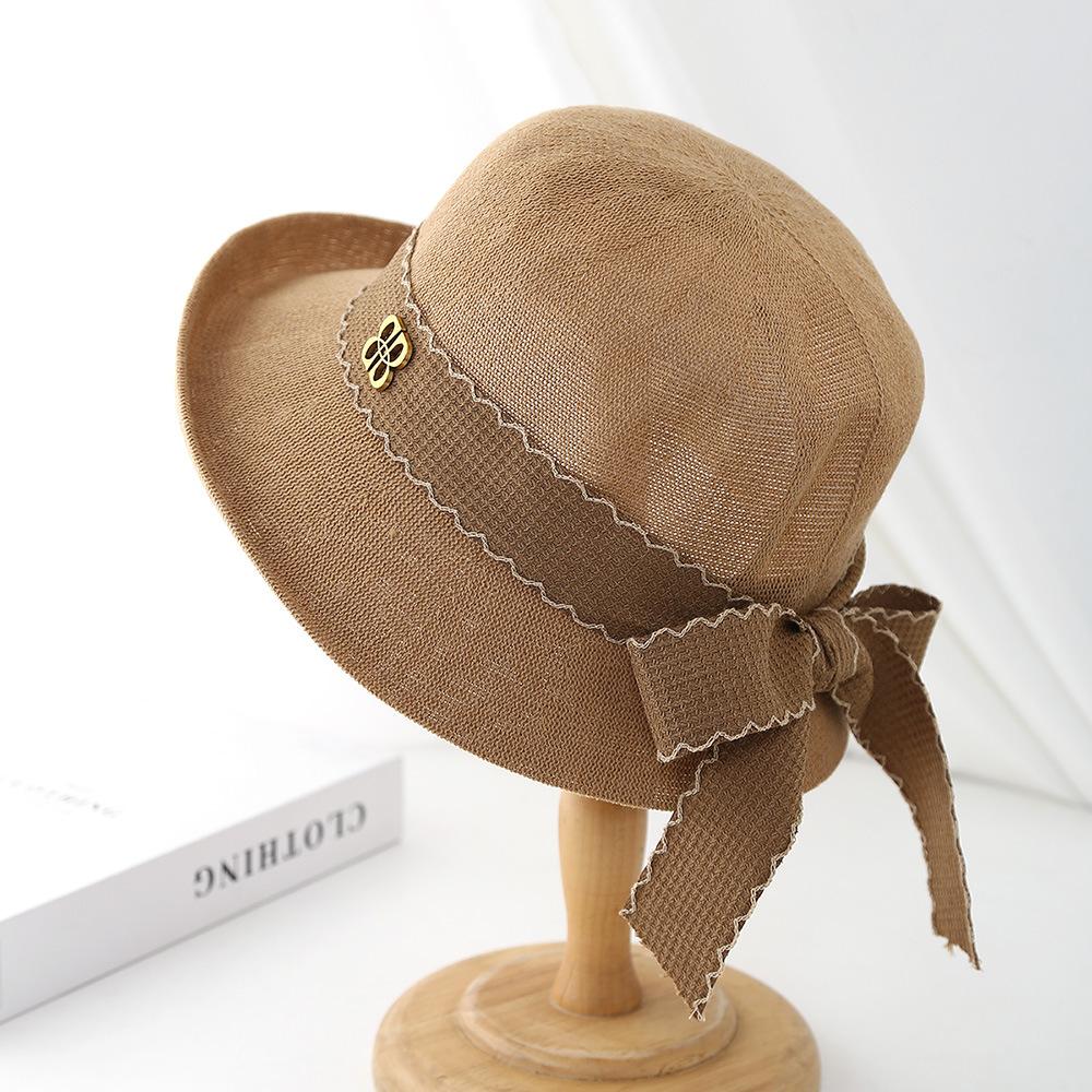 

Шляпа рыбака для активного отдыха, женская шляпа для весенних и летних путешествий, солнцезащитный крем, элегантный цилиндр, модная защитная маска для лица, универсальная соломенная плетеная шляпа для бассейна Tide M（56-58cm） хаки