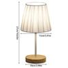 Wooden Table Lamp USB Powered Nightstand Lamp Warm Light Bedside Lamp with Cylinder Lamp Shade Desk Light Bedroom Home Decor
