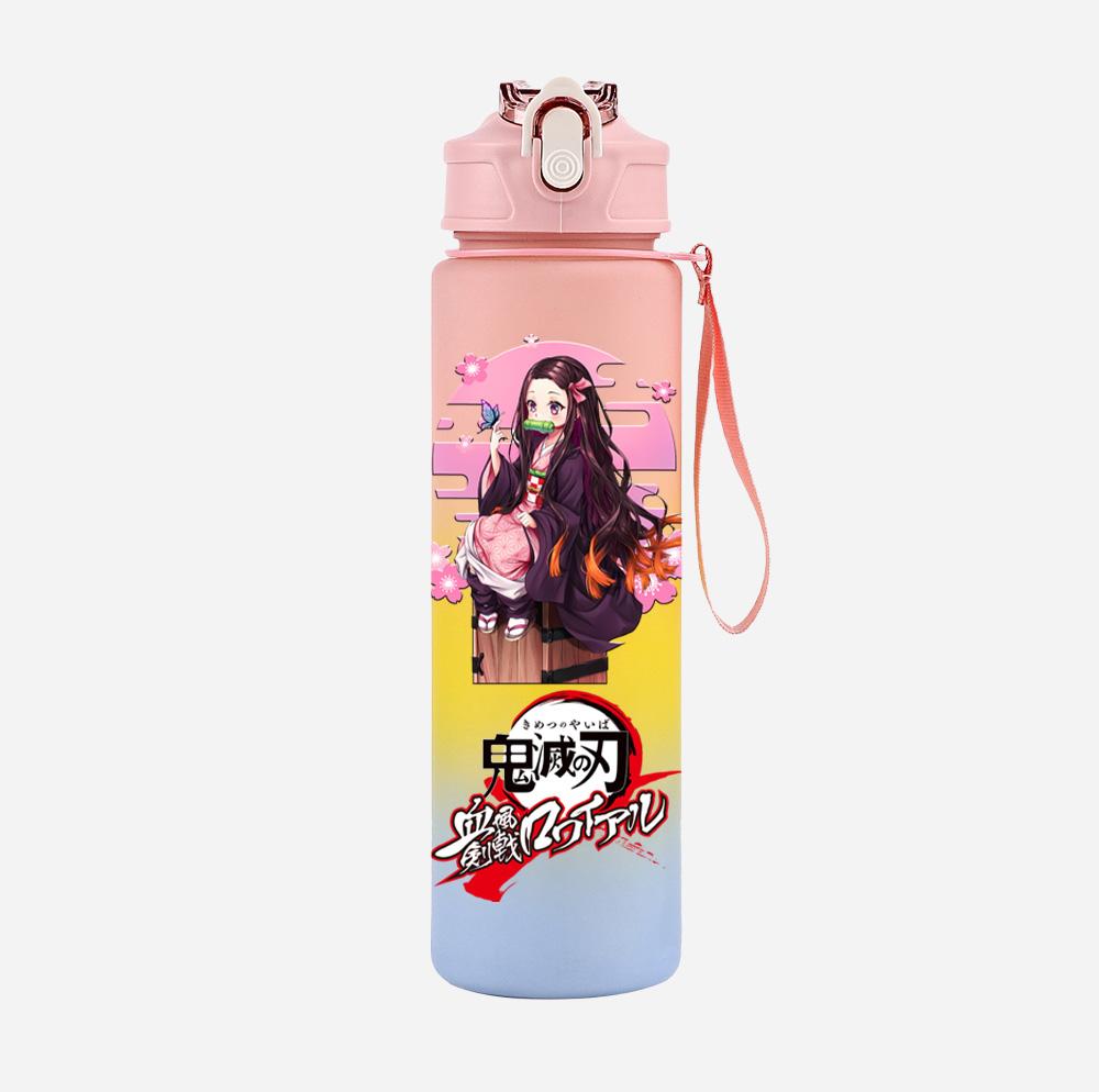 Anime Cartoon Demon Slayer Printed 750Ml Water Bottle Large Capacity Drinking Cup Portable Children Outdoor Sports Water Cup