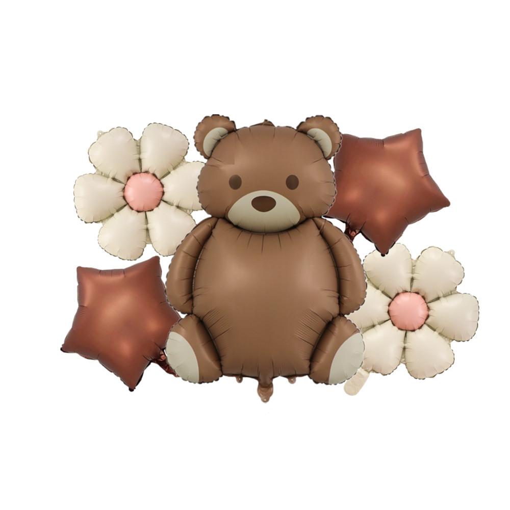 Animal Kapibara Birthday Daisy Flower Aluminum Film Latex Balloon Set Banquet Arrangement Supplies