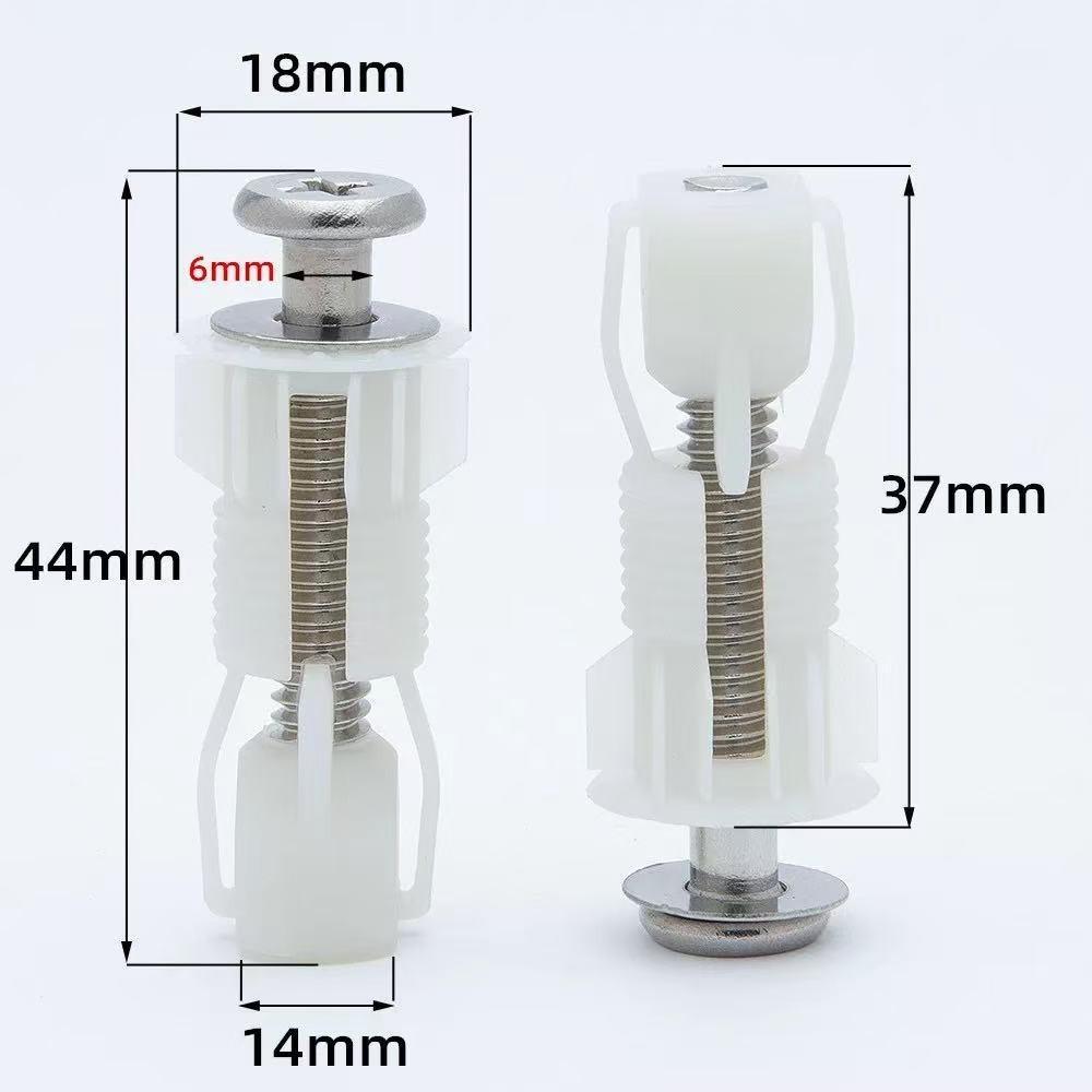 Toilet Lid Fixing Screw Replacement Fitting Kit with Nut Cover for WC Pan Bathroom Hardware Toilet Cover Screws Accessories 4PCS