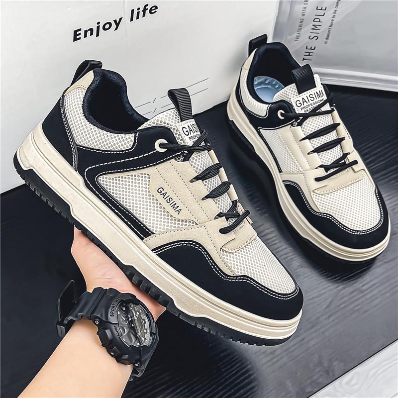 Male Sneakers Ventilate Loafers Sports and Leisure Shoes for Men Wear-resistant Fashion Skateboard Thick Bottom All-match New