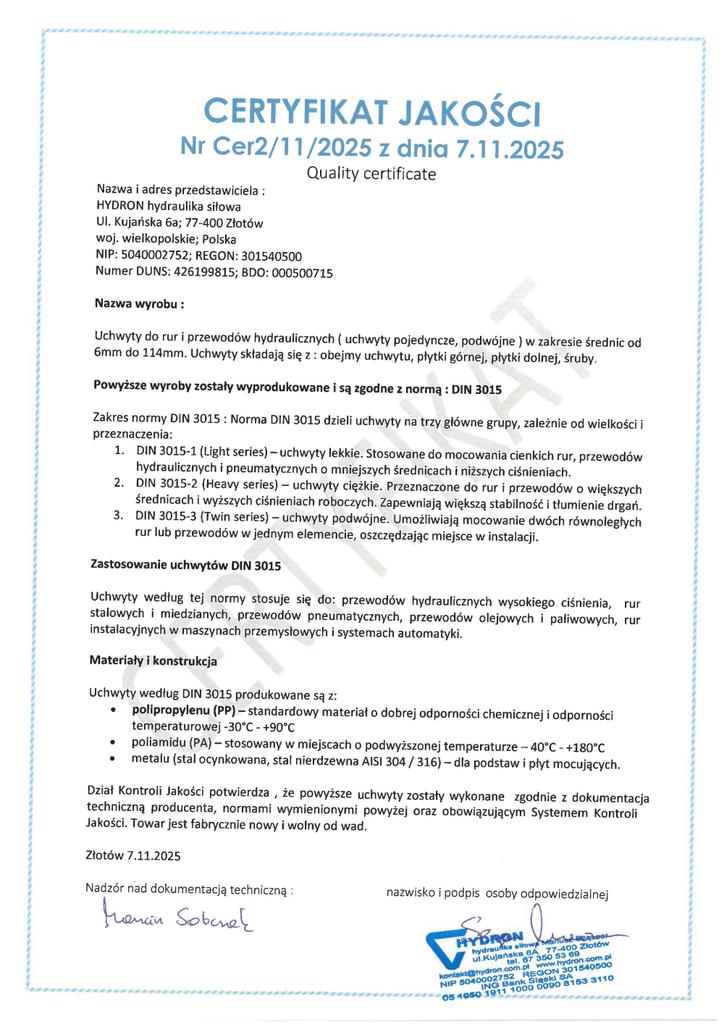 Uchwyt Pojedynczy Do Rur Hydraulicznych 32Mm