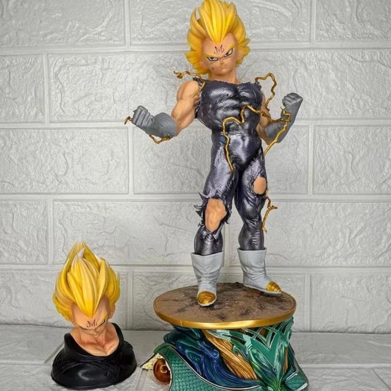 

Ls Majin Vegeta Super Saiyan 1:1 Scale Bust Statue Double Head Replaceable Pvc Anime Figurine 33.5Cm Collectible Model