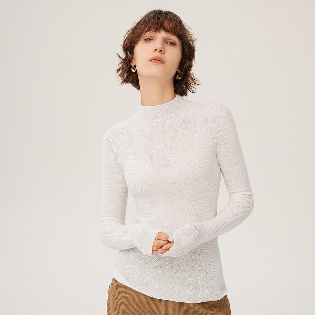 Seamless Fine Knit Machine Washable Half-High Neck Slimming Wool Sweater for Women - Spring/Autumn 2025 Warm Base Layer Knitwear
