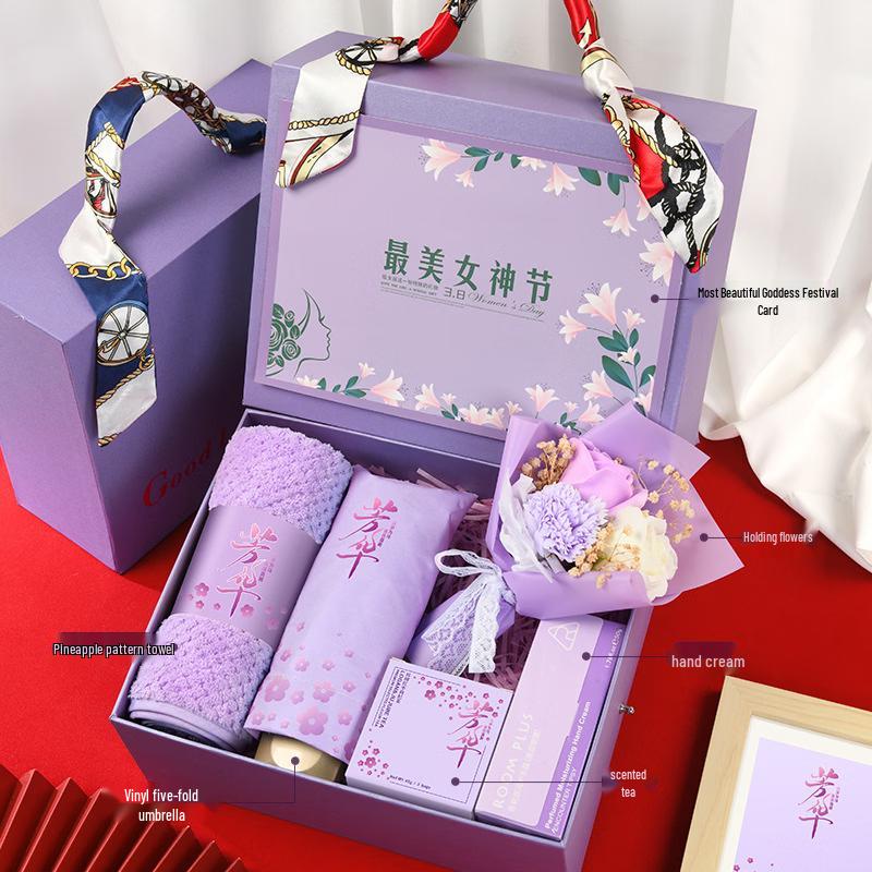 

Mother s Day Gift Set with Umbrella, Tea, & Hand Cream Hand Bouquet/Gift Box