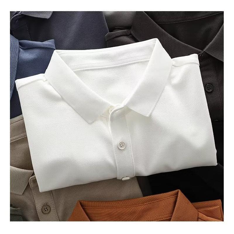 Men's polo shirt, business short-sleeve, solid color, summer, turn-down collar, high-end casual versatile T-shirt