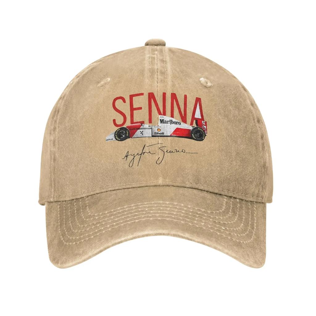 Classic Ayrton Senna Racing Car Baseball Caps Unisex Women Distressed Washed Snapback Cap Outdoor Workouts Adjustable Caps Hat
