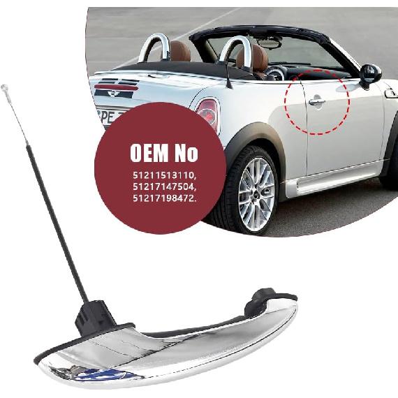 Outside Door Handle Fit for Mini Cooper R50 R52 R53 R55 R56 R57 R58 R59 Replace 51211513110 51217147504 51217198472, Passenger Side Right