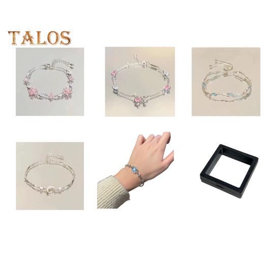 Damen Armband Glänzender Zirkonia Blumenform Armreif Verstellbare Länge Süßes Armband Vielseitiges Modeaccessoire