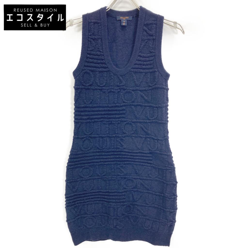 Louis Vuitton RW202W XZX FJKD09 Navy Knit Sleeveless Dress Dress XS NavyUsed