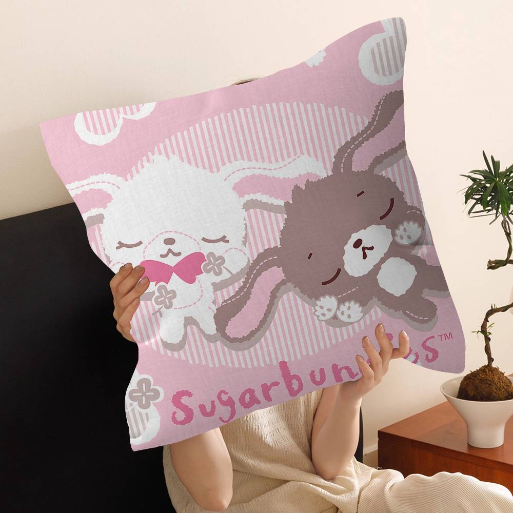 Cartoon S-SugarbunnieS-S Cushion Cover Inches Farmhouse Decor Home Throw Pillow Covers For Couch Decorations