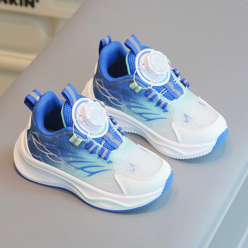 Children's Sports Shoes - Spring/Autumn Casual Shoes with Rotary Buckle (Twist Button) for Boys, Running Shoes for Girls