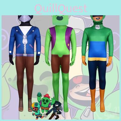 Unisex Halloweenský kostým Brawl Stars Cosplay Kombinéza s živými barvami a pohodlným střihem