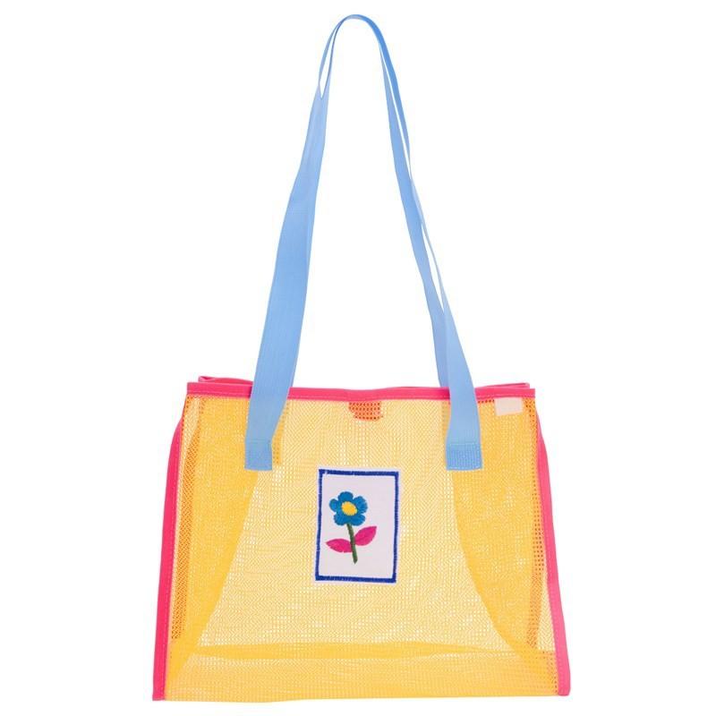 Modern And Cool Childrens Shoulder Bag Featuring Colorful Floral Mesh Design жёлтый