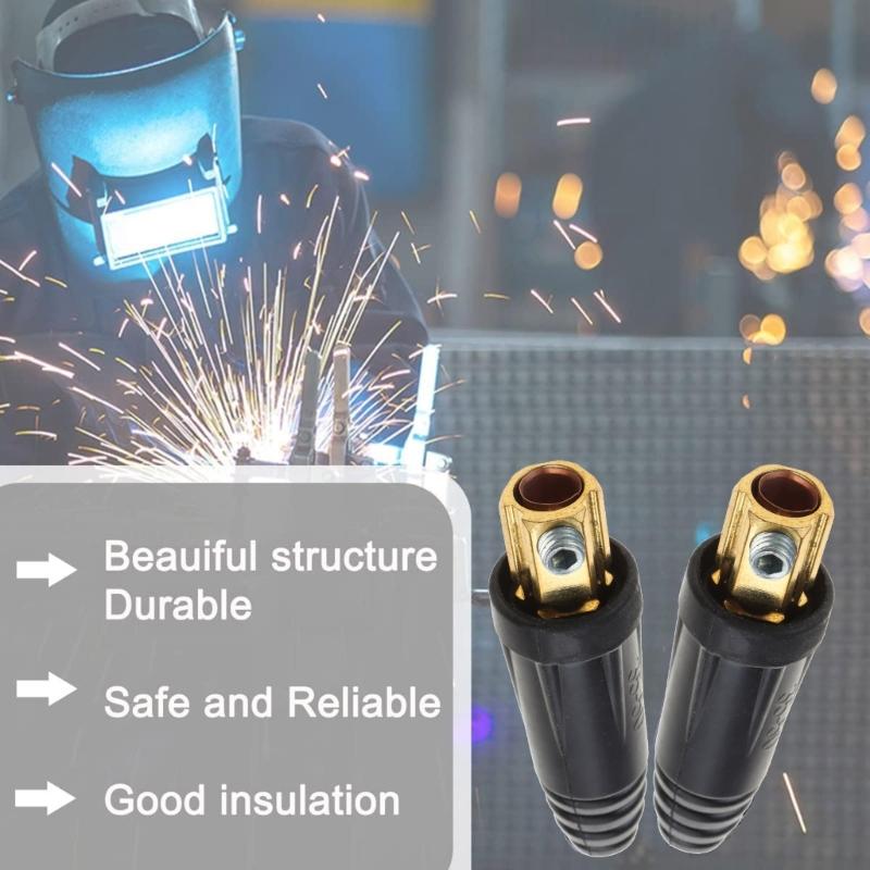 2ks svařovací kabel, pár rychlospojek 200Amp-300Amp (#4-#1) 35-50 SQMM pro příslušenství svářeček