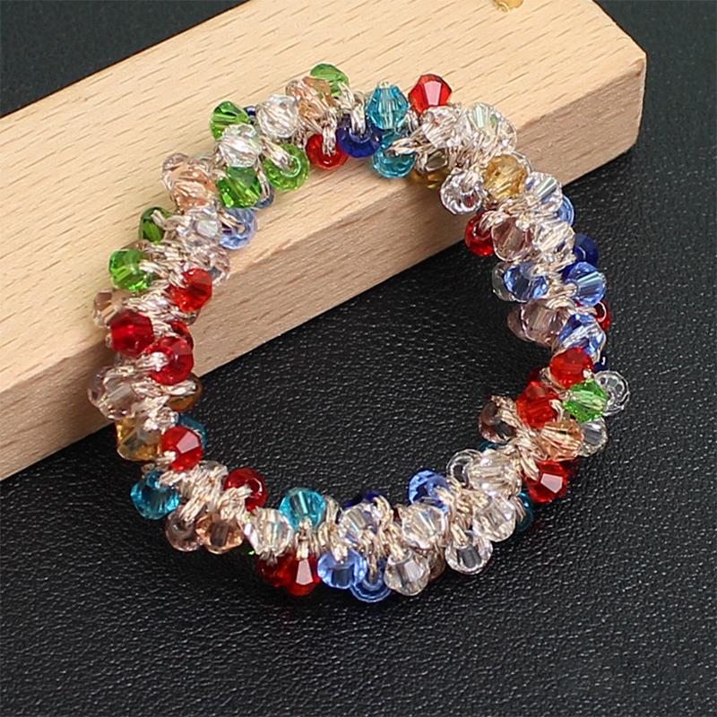 Fargerikt kirsebær elastisk hårbånd for kvinner jenter søt hårpynt scrunchie hårstrikk hårtilbehør