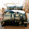 Cool Magic Fantasy Medieval Castle Ancient Tower Building HD Print Bedding Set Duvet Cover + 2 Pillowcases Fantasy Game Room Dec