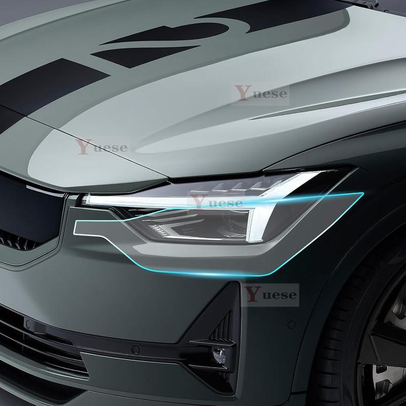 Pour Polaris -2024 2 Pièces Film Protecteur de Phare de Voiture Transparent Fumé Noir Autocollant TPU