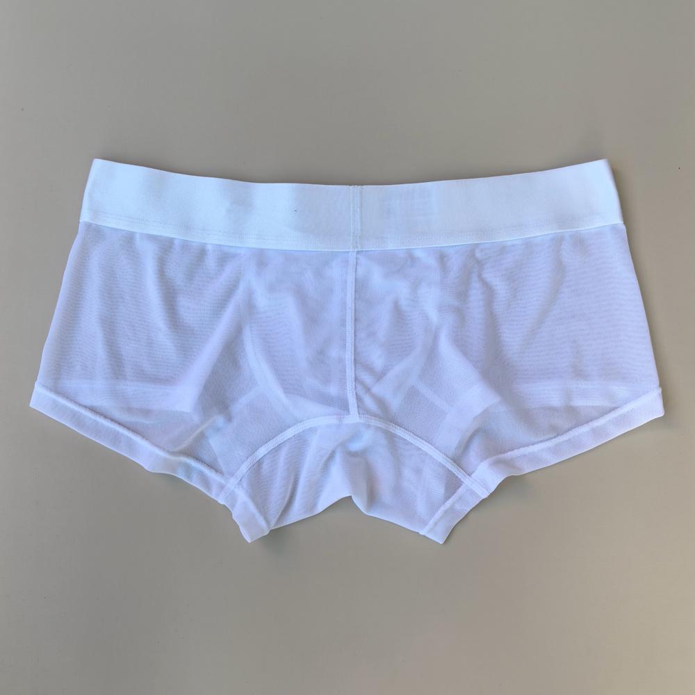 Boxer JOCKMAL da uomo, in mesh ultrasottile, traspirante, semi-trasparente, sexy, a vita bassa, tinta unita, casual, da indossare tutti i giorni, pantaloncini da allenamento