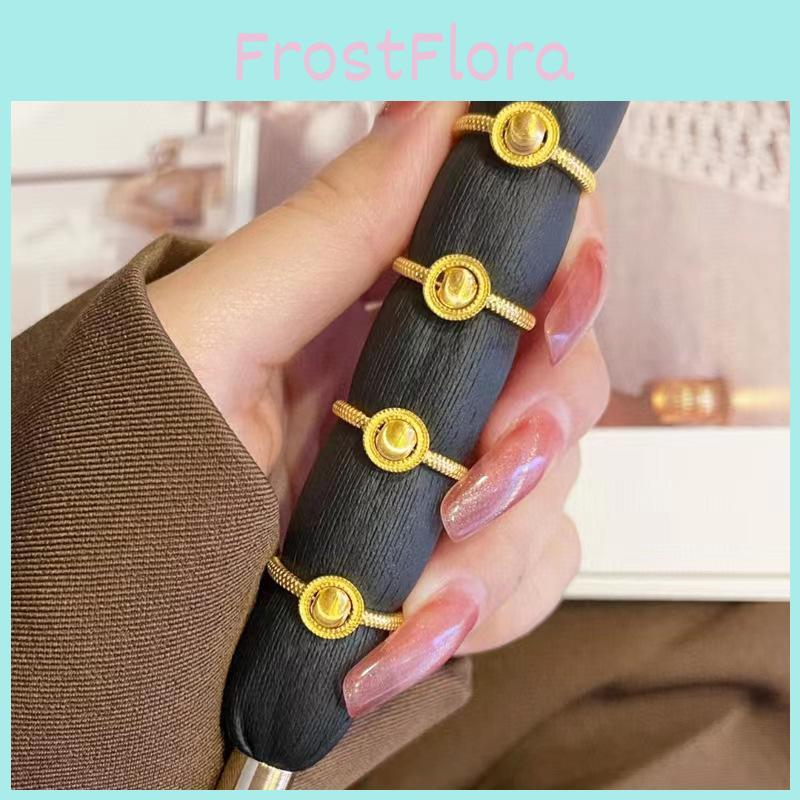 Beautifully Crafted Brass Gold Plated Cat Eye Bead Ring Perfect Gift Her For