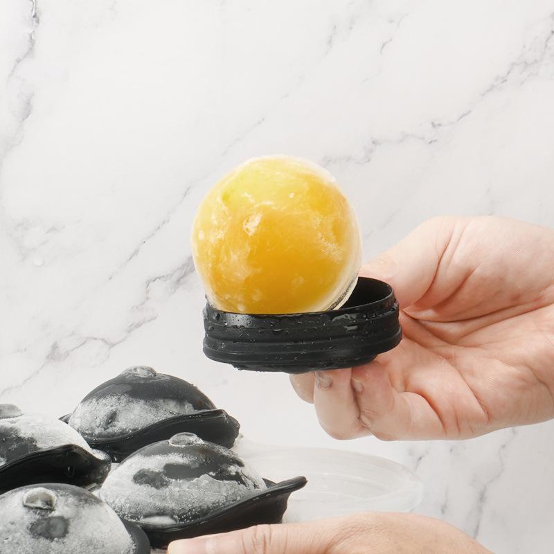Large Silicone Ice Cube Tray With Lid Big Ice Ball Maker Round Sphere for Whiskey/ Cocktails/Bourbon