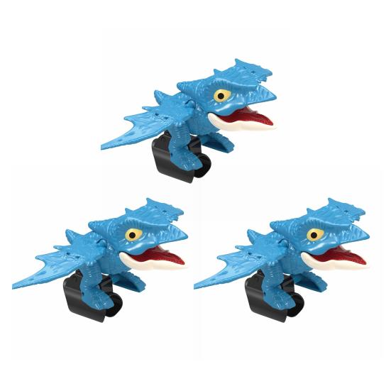 3 Pcs Dinosaur Action Figures with Movable Mouths Funny Finger Dino Toys for Kids Dinosaur Figure Chomp Toy Gifts for Halloween Easter Christmas