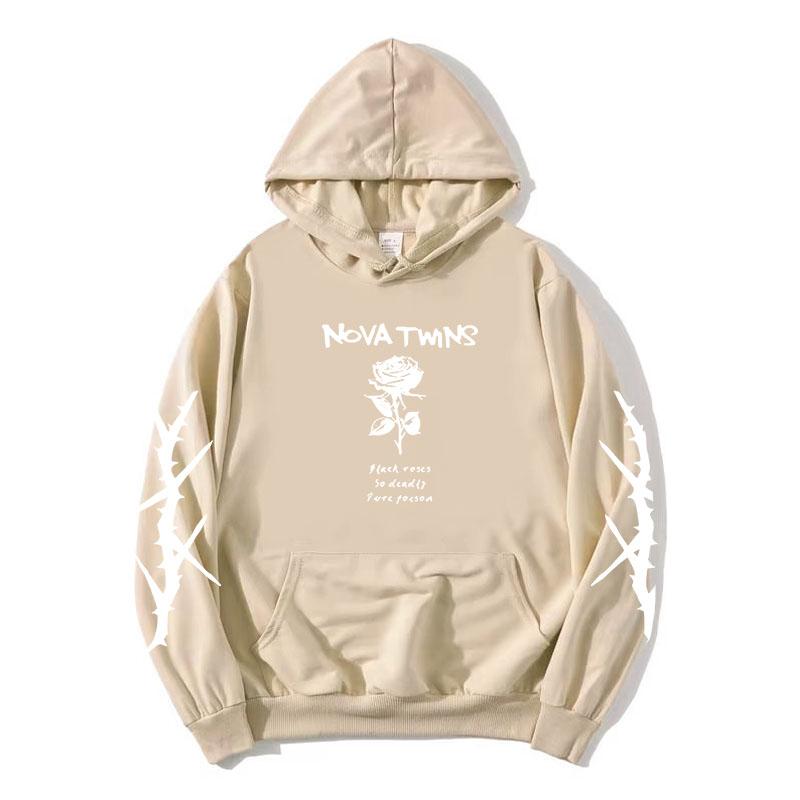 Nova Twins BLACK ROSES HOODIE Long Sleeve Fashion Printing Sweatshirt Autumn Fleece Women Men Pullovers Graphic Clothing Female