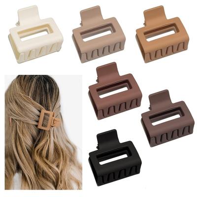 3 Pinzas para el pelo rectangulares pequeñas de color mate para mujeres y niñas, pinzas coreanas para el pelo, clip para coleta, accesorios para el pelo