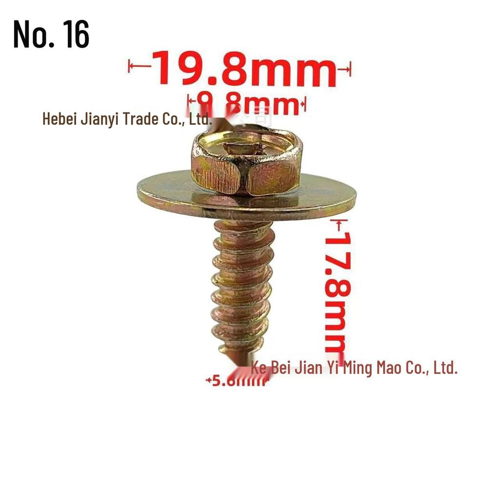 Car Body & Trunk Screw Set with Washers - M4, M5, M6