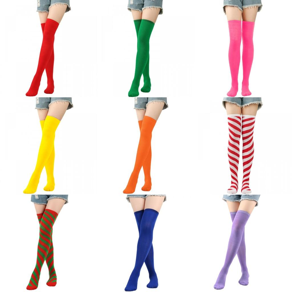 Colorful Costume Christmas Knitted Over The Knee Stockings Decoration Fashion