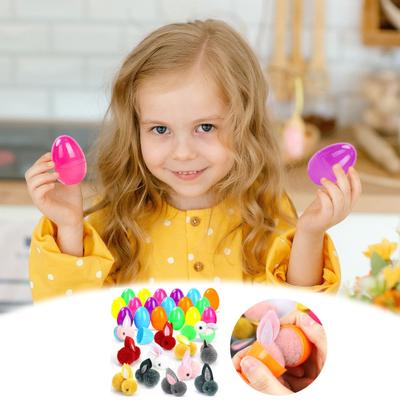 12/24Pcs Prefilled Easter Eggs with Stuffed Bunny Mini Plastic Easter Eggs