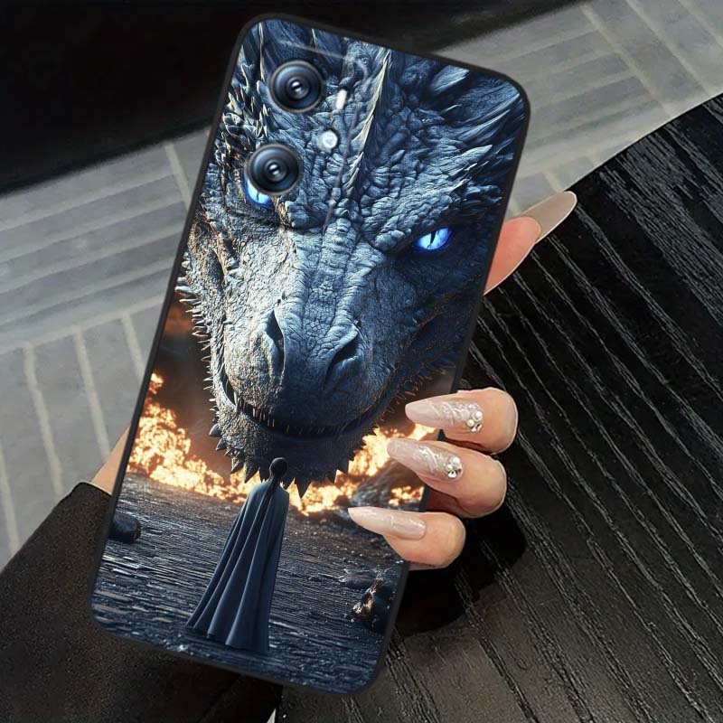 

Fashion Dragon Illustration For OPPO Reno 5 6 7 A96 A40 A58 Realme GT A74 A78 Neo2 A74 A78 Find X5 X3 X7 X8 Black Phone Case OPPO A72