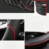 1pc 38cm Universal Car Steering Wheel Cover, Automotive Leather Diamond Quilted Color Block Design Interior Decor