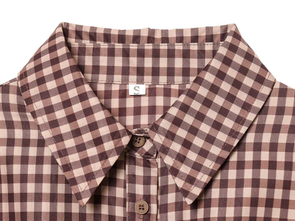 Spring 2026 Women's Plaid Shirt: European & American Style, Slim Fit, Versatile Fashion.