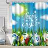 Easter Rabbit Waterproof And Mildew-Proof Polyester Bathroom Shower Curtain Shower Curtain Partition Curtain Free Of Punching