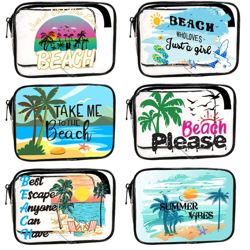 Organize Your Summer 1Pcs Clear PVC Makeup Bag Perfect for Travel Toiletries