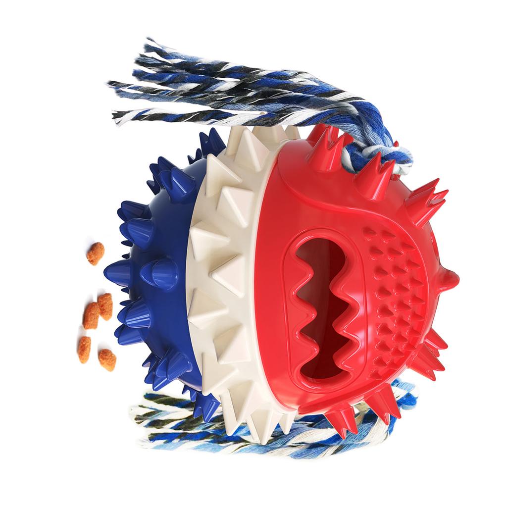 Jucărie Scârțâitoare pentru Câini, Distribuitor de Recompense, Minge Săritoare cu Sunet, Jucărie de Mestecat TPR, Instrument de Joc Interactiv pentru Animale de Companie pentru