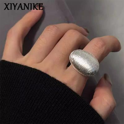Anéis de Dedo Ajustáveis de Bola Escovada Brilhante Legais Para Mulheres Moda Punk Novas Joias Presente Festa Rock anillos mujer
